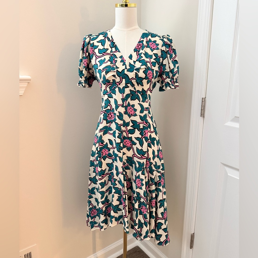 Diane Von Furstenberg Alexis Floral-Print Crepe Dress